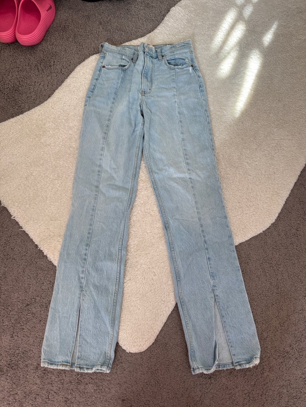 Abercrombie & Fitch Light Blue Flare Jeans with Front Slits
